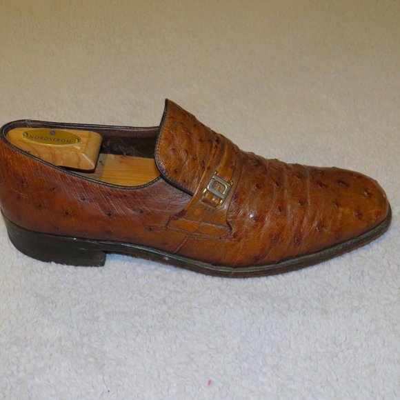 Footjoy Brown Ostrich Leather Loafers 73668 10.5 D main image 10